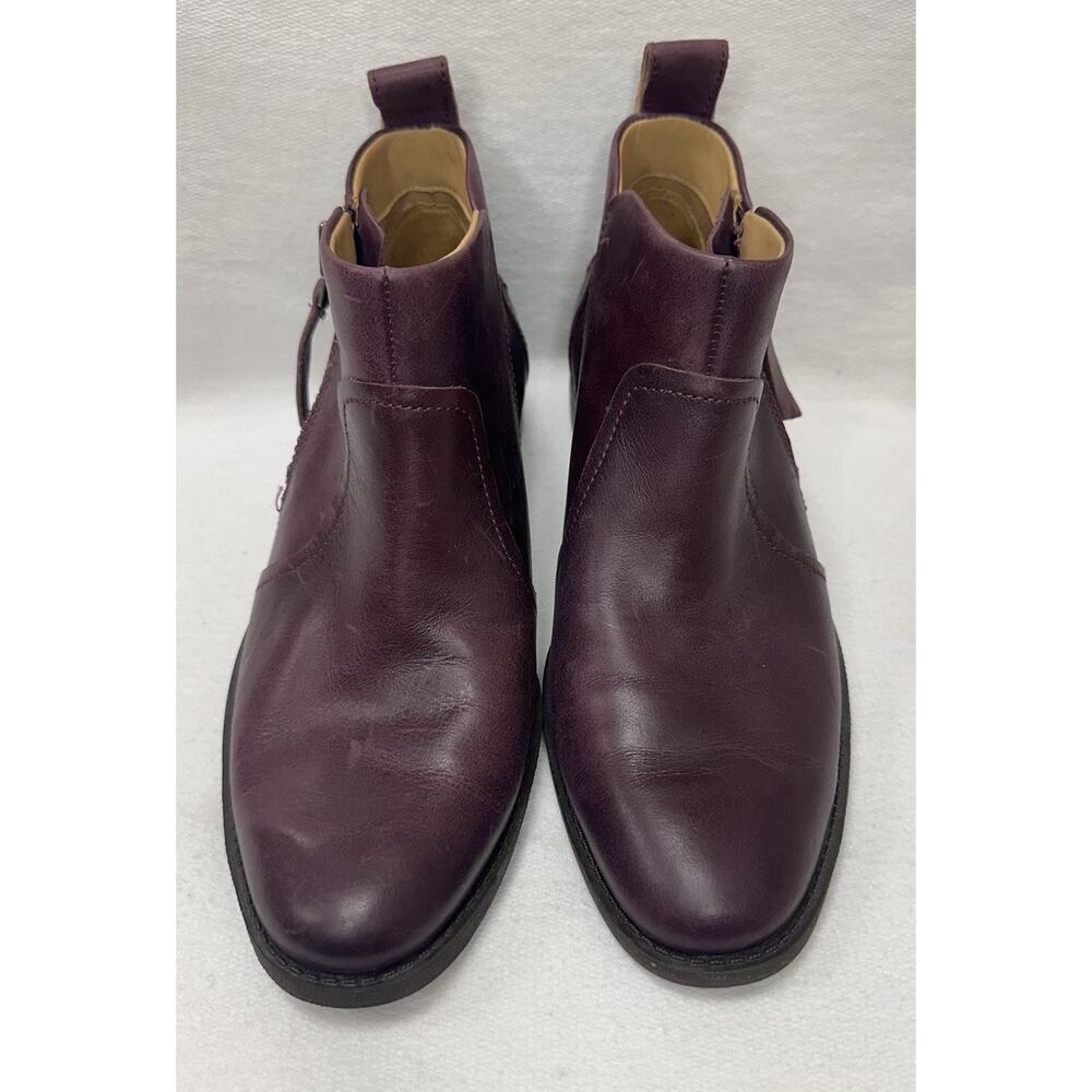 Women’s UGG Aureo Leather Zip Ankle Boot Purple Plum Oxblood Color Size 7